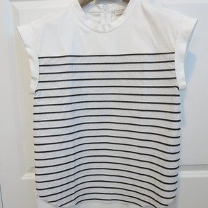 New Brunello Cucinelli Monili Beaded Striped Sleeveless Tank Top Shirt Sz M